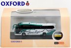 White-Green Mini Scale Oxford Die-cast Plaxton Elite Bus Model