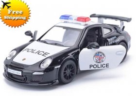 Black-White 1:36 Kids Police Diecast Porsche 911 GT3 RS Toy
