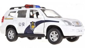 White 1:32 Kids Police Diecast Toyota Land Cruiser PRADO Toy