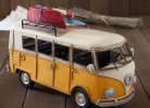 Vintage Blue / Yellow Medium Scale Tinplate VW Bus Model