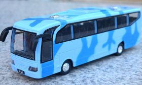 Kids Blue / Gray / Army Green Plastic Camouflage Tour Bus Toy