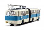 White-Blue 1:64 BK560 Diecast Articulated Trolley Bus Model