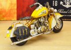 Yellow Tinplate 1:5 Large Scale Vintage Indian Motorcycle Model