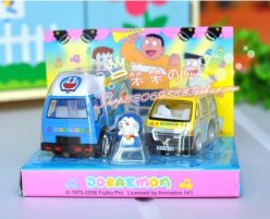 Kids Mini Scale Blue / Yellow Bandai Doraemon Bus Toy