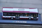 Gray-Red 1:64 Scale Diecast HuangHai Beijing City Bus Model