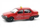 Red 1:64 Scale Diecast FAW Xiali TJ7100 Sedan Taxi Car Model