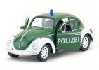 1:36 Scale Green Kids Welly Police Diecast VW Beetle Toy