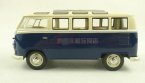 1:36 Scale Blue-White VW School Bus Model