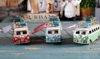 Red / Green / Blue Small Scale Tinplate VW Camper Bus Model