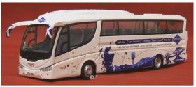 1:76 Scale CORGI Brand White-Blue Single-Deck Tour Bus Model