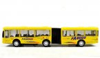 1:50 Scale White / Yellow Kids Die-cast Articulated City Bus Toy