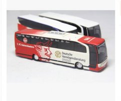 Red-White 1:87 Plastics Mercedes-Benz TRAVEGO Bus Model