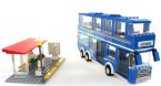 Kids 338 Pieces Blue Building Blocks Double-Decker Bus Toy