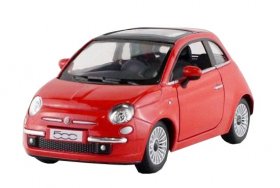 Red / White / Silver / Black Kids 1:36 Diecast FIAT 500C Toy
