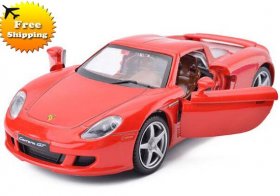 Kids 1:32 Red / White / Yellow Diecast Porsche Carrera GT Toy