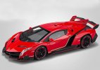 1:24 Scale White / Gray / Red Diecast Lamborghini Veneno Toy