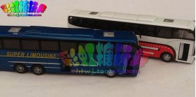 1:32 Scale Kids Pull-back Function Blue / White Coach Bus Toy