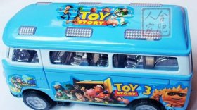 Kids Large Scale Cartoon Figures Plastics Electric Bus Toy