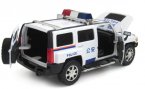 Kids 1:24 Scale White / Black Police Diecast Hummer H3 Toy