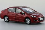Silver / Red / White 1:18 Scale Diecast Peugeot 308 Model