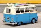 Handmade Large Scale Tinplate Red / Blue VW Bus Model