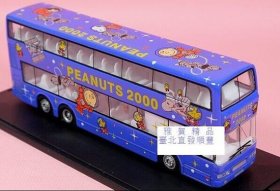 Blue Souvenir Edition Snoopy Double Decker Bus Model