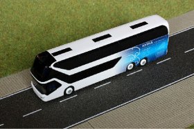 1:87 Scale White-Blue Neoplan Skyliner 2011 IAA Tour Bus Model