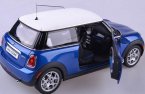 Blue / Silver Autoart 1:18 Scale Diecast Mini Cooper Model