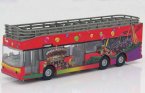 Kids Happy Amusement Park Red Diecast Double Deceker Bus Toy
