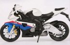 White-Blue 1:12 Scale MaiSto Assembly Diecast 2010 BMW S1000RR