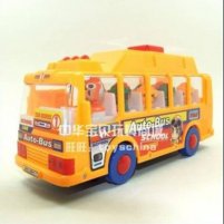 ABS Made Cartoon Music Yellow School Bus Toy