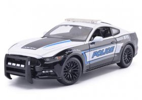 1:18 Scale Black-White Police Diecast 2015 Ford Mustang GT Model