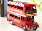 Large Scale Tinplate NO.8 Red London Double Decker Bus Model