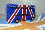 Blue 1:76 Corgi Die-Cast National Flag Double-Deck Bus Model