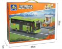 Kids Green Plastics 364 Pieces Building Blocks City Bus Toy