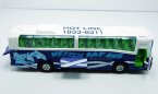Kids Alloy Made White-blue Tour Bus Toy
