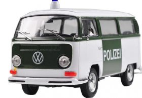 White 1:24 Scale Welly Police Diecast 1972 VW T2 Bus Model