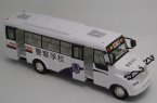 Kids White Pull-Back Function Police School Bus Toy
