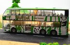 White-Green Happy Panda Theme Alloy Double Decker Tour Bus Toy