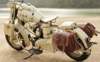 White Handmade Medium Scale U.S.N Harley Davidson Model