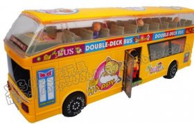 Kids Large Scale Yellow / Pink Electric Double-decker Bus Toy