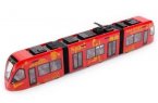 Kids 1:43 Scale White / Red Plastic City Express Trolley Bus Toy