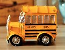Flexible Roof Medium Scale Yellow Tinplate School Bus Model