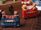 Red / Blue Resin Saving Box London Double Decker Bus Toy