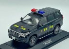 Black1:30 Police Diecast 2018 Toyota Land Cruiser Prado Model