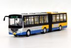 Yellow-Sliver 1:64 Scale Diecast Jinghua Articulated Bus Model