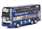 Blue 1:87 Scale Kids Aerospace Diecast Double Decker Bus Toy