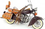 Brown Vintage 1:6 Scale Tinplate 1943 Indian Motorcycle Model