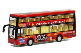Kids Blue / Red / Yellow Diecast Double Decker Bus Toy