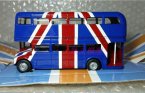 Blue 1:76 Corgi Die-Cast National Flag Double-Deck Bus Model